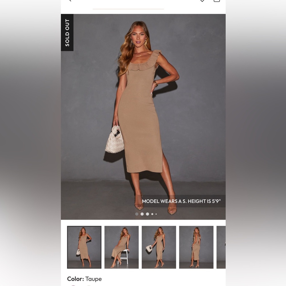 Endless Rose Tan Midi Dress